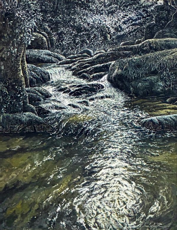 第74回 光陽展　おおたみえこ（オオタミエコ）光の流れ 水 F8